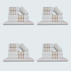 Jogo De Toalhas 24 Pçs Coleção Montreal 100% Algodão Branco