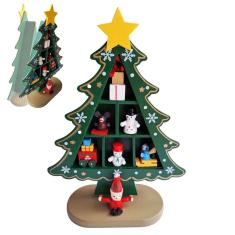 Arvore Natal Natalino Madeira Papai Noel Boneco de Neve Decoraçao Sala Mesa Estante Ornamentaçao Advento Pinheiro Presentes Treno