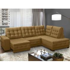 Sofá Canto Chaise 5 Lug Retrátil Reclinável 285 Cm Mola Bonnel Pillow 