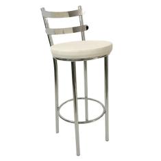 Banqueta Rafaela - Redonda Altura 65cm para Bar e Cozinha Cromada com 