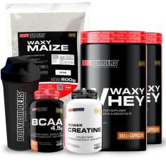 KIT 2x Whey Protein Waxy Whey 900g + BCAA 4,5 100g + POWER Creatina 10