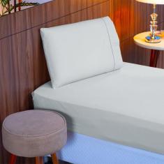 Lençol Solteiro 400 Fios com Fronha em Ponto Palito Toque Macio - Char