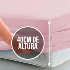 Lençol cama Casal Avulso 400 Fios 40cm Altura algodao com elastico - R