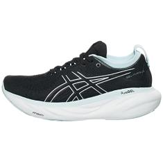 ASICS Gel-Nimbus 25 Tênis de corrida feminino, Preto/Azul Reborn, 42