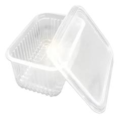 Pote Descartável, Prafesta, 350 ml, Retangular, Com Tampa, Pacote com 24