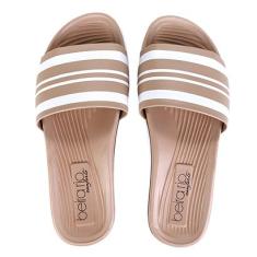 Chinelo Slide Beira Rio Listras Feminino-Feminino