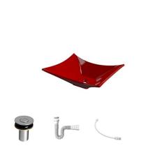 Kit Cuba L38 C/Válvula Click 1''B (2,6cm) + Sifão Pvc + Flexível Vermelho