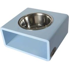 Comedouro Individual Modern Azul Bebê para Cães e Gatos - Tam. M
