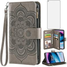 Asuwish Capa de telefone para OnePlus Nord N20 5G capa carteira com protetor de tela de vidro temperado e suporte de cartão de crédito flip acessórios para celular One Plus N 20 G5 1 Plus 20N 1plus