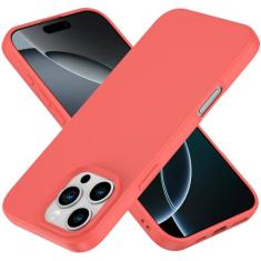 Amytor Capa projetada para iPhone 16 Pro Max, capa de silicone ultrafina à prova de choque com forro de microfibra macio antiarranhões, [proteção aprimorada da câmera] Capa de celular para 16 Pro Max,
