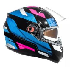 Capacete Moto Bieffe Touring B-40 Spect C/ Óculos Fumê Pink, 56