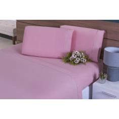 Jogo De Lençol Cama Viúva 100% Algodão 200 Fios 4 Peças Rose - Thais E