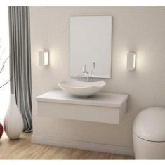 Conjunto para Banheiro 80cm Cuba Abaulada L42 e Espelheira 801W Metróp