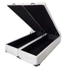 Cama Box Baú Queen Com Pistão A Gás - Imperium do Sono,  Corino Branco