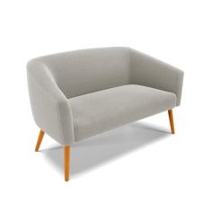 Sofá Namoradeira Stella Bouclê Pés Palito Castanho - D`Rossi