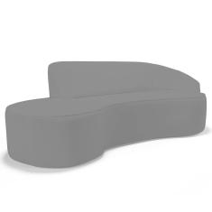 Sofá Living 3 Lugares 260cm Braço Direito Mozart D06 Sintético Cinza - Mpozenato