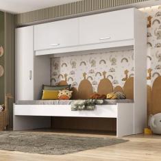 Cama Solteiro com Guarda-Roupas para Colchão 88x188 cm Casadinho Multi