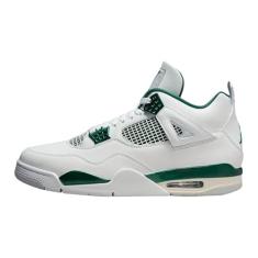 Nike Jordan Air 4 retrô unissex adulto, Branco/Branco/Cinza Neutro/Verde Oxidado, 41