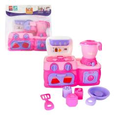 Cozinha Infantil Mini Fogão Liquidificador E Acessórios Rosa