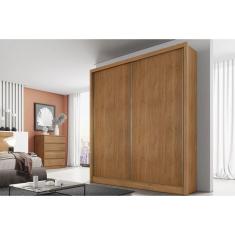 Guarda Roupa Solteiro Virtus-Toledo Plus 2 Portas de Correr 3 Gavetas MDF Cumaru Móveis Novo Horizonte