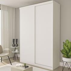 Guarda Roupa Solteiro Kiara 2 Portas de Correr 2 Gavetas MDP Branco Minastex