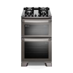 Fogão 4 bocas Electrolux Cinza Experience Mesa de Vidro, 2 fornos e PerfectCook360 (FE4DG) 127V