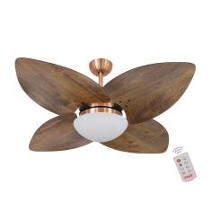 Ventilador de Teto Mais de Casa 120cm 4 Pás 3 Velocidades Marrom Dormamu Cobre com Luminária 110V