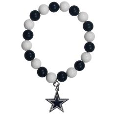 Pulseira com contas NFL Fan, Pulseira com contas de leque, Branco, One Size
