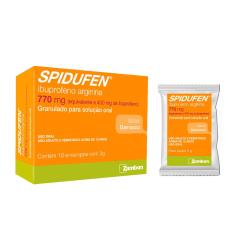 Spidufen Ibuprofeno 400mg + Arginina 370mg Granulado Sabor Damasco para Solução Oral 10 envelopes 3g Zambon 10 Envelopes