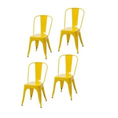 Conjunto 4 Cadeiras Tolix Neew House Amarelo