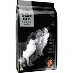Ração Seca Three Cats Super Premium Salmão para Gatos Castrados 6 Meses + - 15 Kg