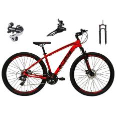  Bicicleta Aro 29 Ksw Xlt 24v Câmbio Tras. Shimano Acera K7 Garfo Trava Freio a Disco - Vermelho