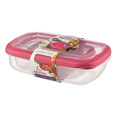 Sanremo - Conjunto com 3 Sanremo - Potes Herméticos Plástico Retangular, Linha Flor