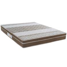 Colchão Queen Size Ilhéus com Molas Ensacadas e Euro Pillow 24x158x198cm - Marrom e Bege