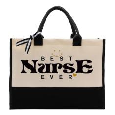 Bolsa de lona para enfermeira, Best Nurse Ever, sacola de lona de algodão, presente de agradecimento para enfermeira, sacola de lona para enfermeira, bolsa feminina de fim de semana, sacolas de