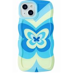UICEAM Capa de celular compatível com iPhone 15 Pro Butterfly para mulheres e meninas, design ondulado bonito feminino com design macio à prova de choque para iPhone 15Pro de 6,1 polegadas