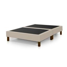 Base Box Madri Bipartido 1,38 x 1,88 Casal KLM Móveis, Areia