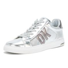 DKNY Tênis feminino Abeni Everyday com cadarço, Prateado multi, 37
