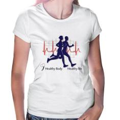 Baby Look Batimentos Cardíacos Corrida - Foca na Moda, Branco, G