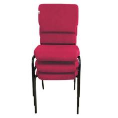 03 Cadeiras Empilhável para Igrejas Evangélicas Linha Church Rosa
