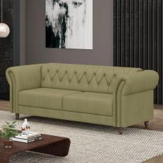 Sofá Living Sala de Estar Stanford Chesterfield 2 Lugares 200cm Pés de