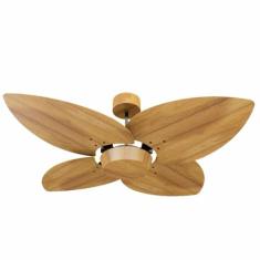 Ventilador de Teto Natuvent Dahlia No Light 4 Pás Madeira Teca, 220V