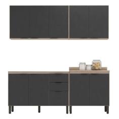Cozinha Modulada Firenze FI0008 Avena Grafito - Demóbile - Demobile, A