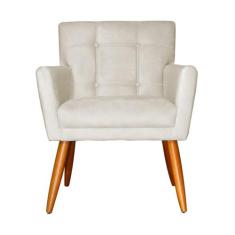 Poltrona Decorativa Onix Suede Cores - DS Estofados, Suede Marfim
