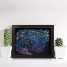 Quadro Decorativo Música Garota 22x32cm Moldura Preta