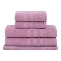 Jogo Toalha De Banho 5 Peças 100% Algodão Vanilla Rosa Buddemeyer