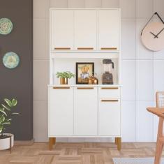Armário de Cozinha 6 Portas 1 Gaveta Xangai Branco