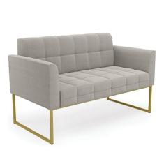 Sofá Namoradeira 2 Lugares Industrial Dourado Elisa Bouclê D03 - D`rossi Cor Cinza