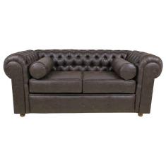 Sofá Chesterfield 02 Lugares 1.80 Cm Cor Marrom Corano 2800 Jr