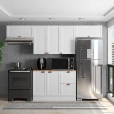 Cozinha Modulada 4 Peças 7 Portas 2 Gavetas Balcão com Tampo Unna Yesc